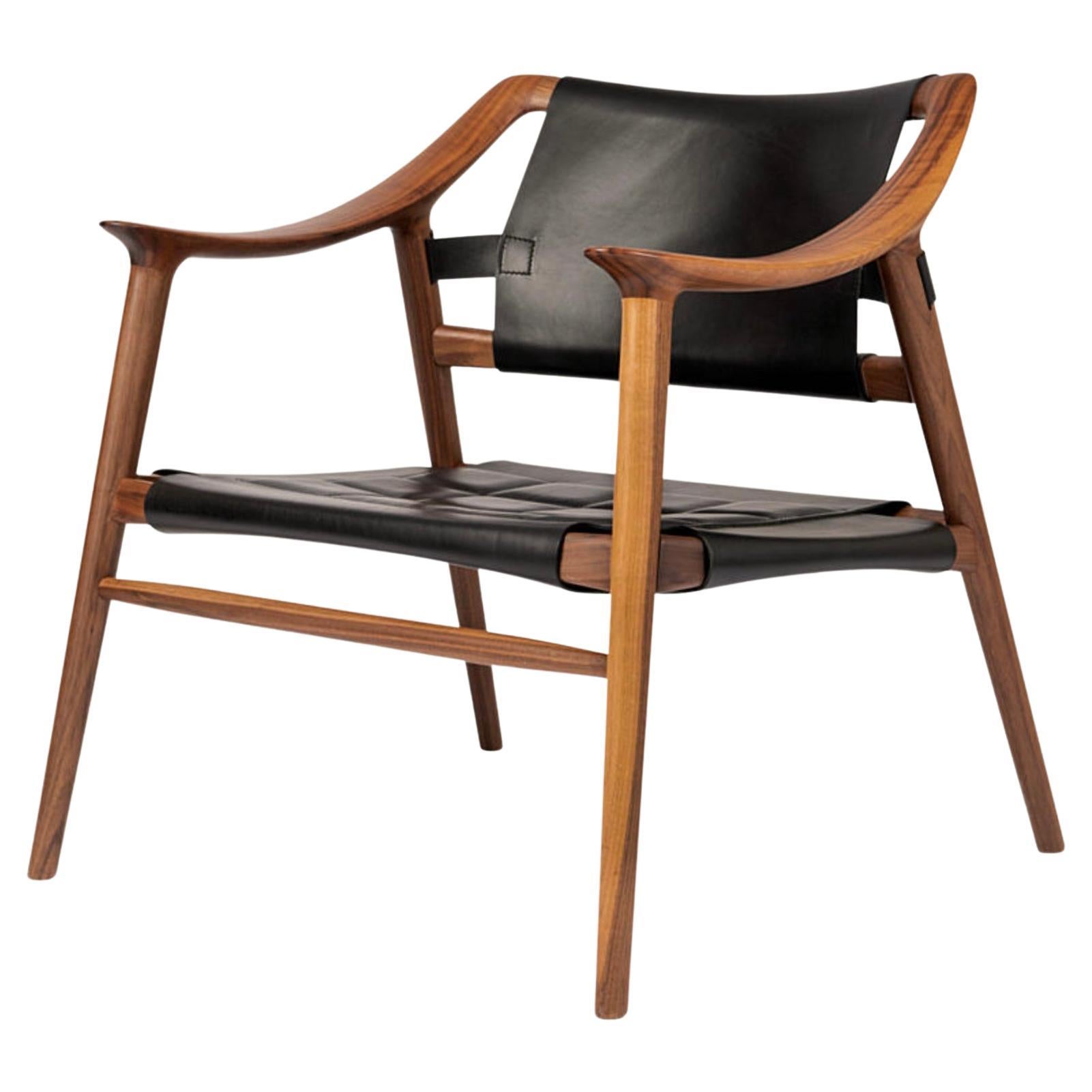 Rastad & Relling 'Bambi' 56/2 Lounge Chair in Solid Walnut 1956 for Fjordfiesta