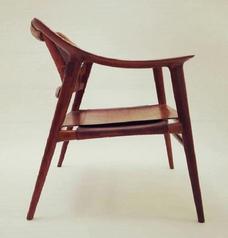 Mid-Century Modern Rastad & Relling 'Bambi' Armchair in Cognac Leather, Norway, circa 1970s