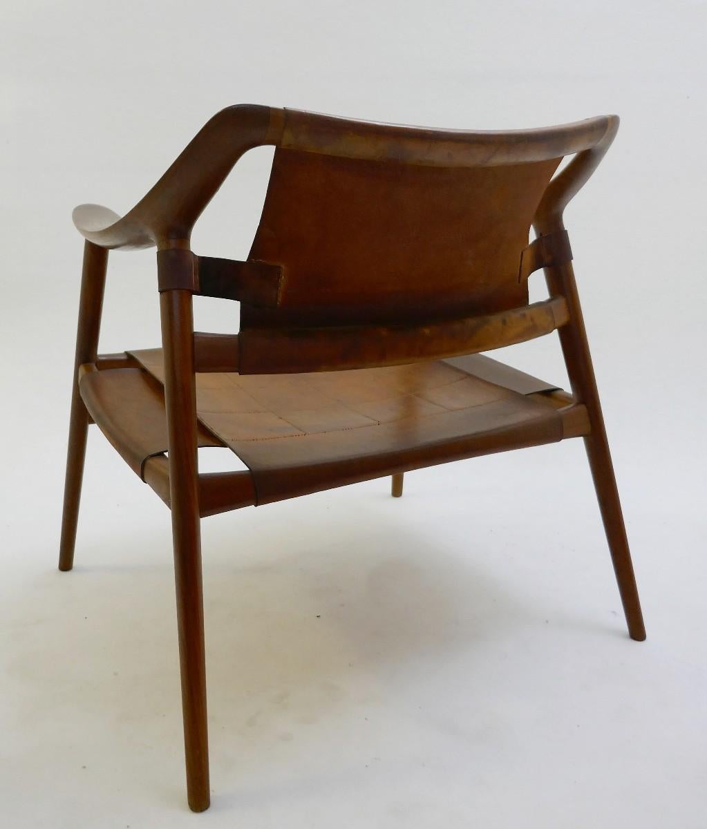Norwegian Rastad & Relling 'Bambi' Armchair in Cognac Leather, Norway, circa 1970s