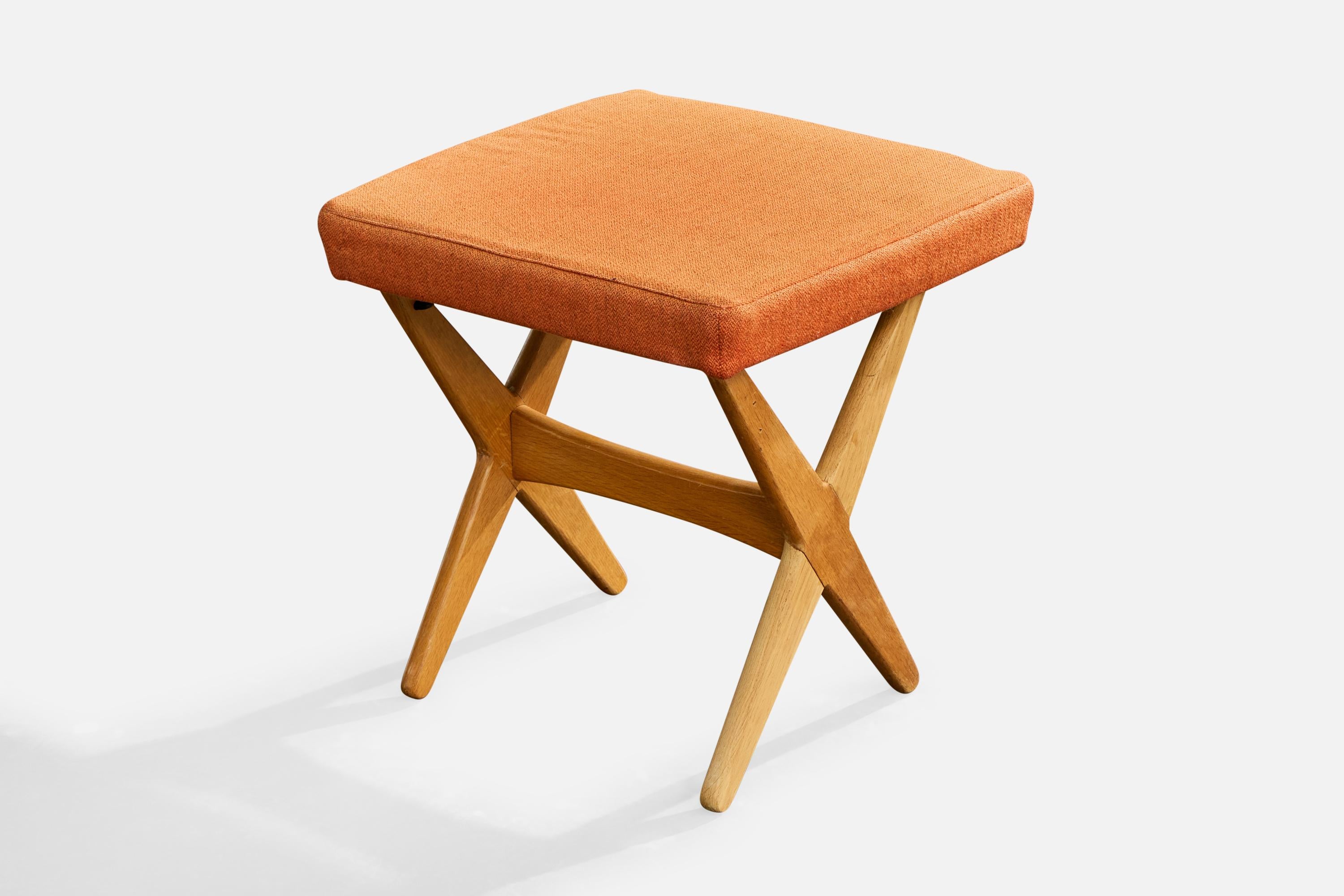 Rastad & Relling, Loungesessel mit Ottomane, Eiche, Stoff, Schweden, 1960er im Angebot 4