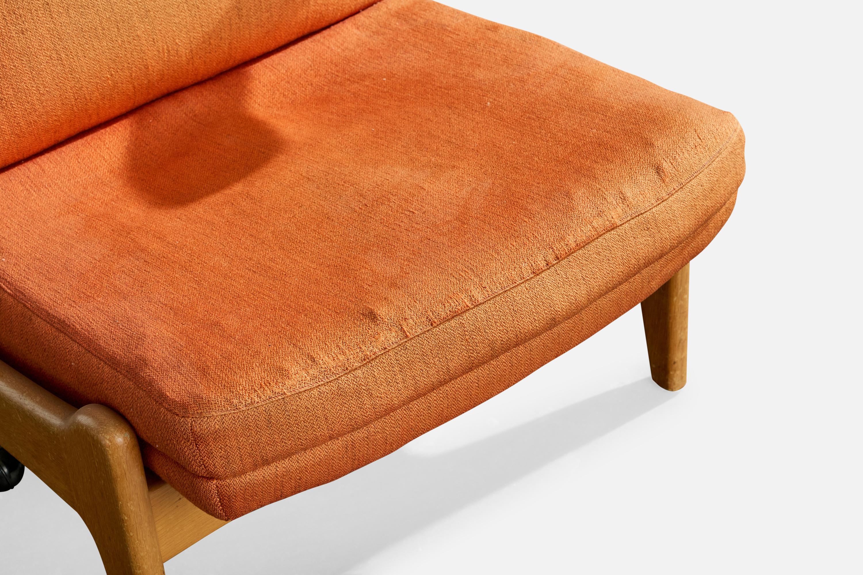 Rastad & Relling, Loungesessel mit Ottomane, Eiche, Stoff, Schweden, 1960er im Angebot 6