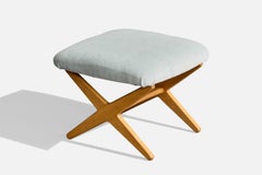 Rastad & Relling, Stool, Oak, Velvet, Sweden, 1960s