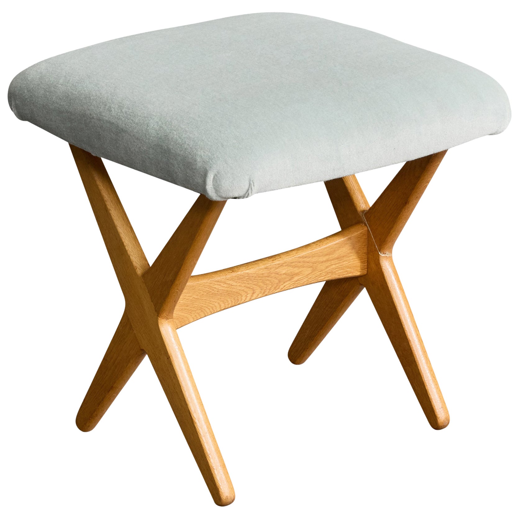Rastad & Relling, Stool, Oak, Velvet, Sweden, 1960s