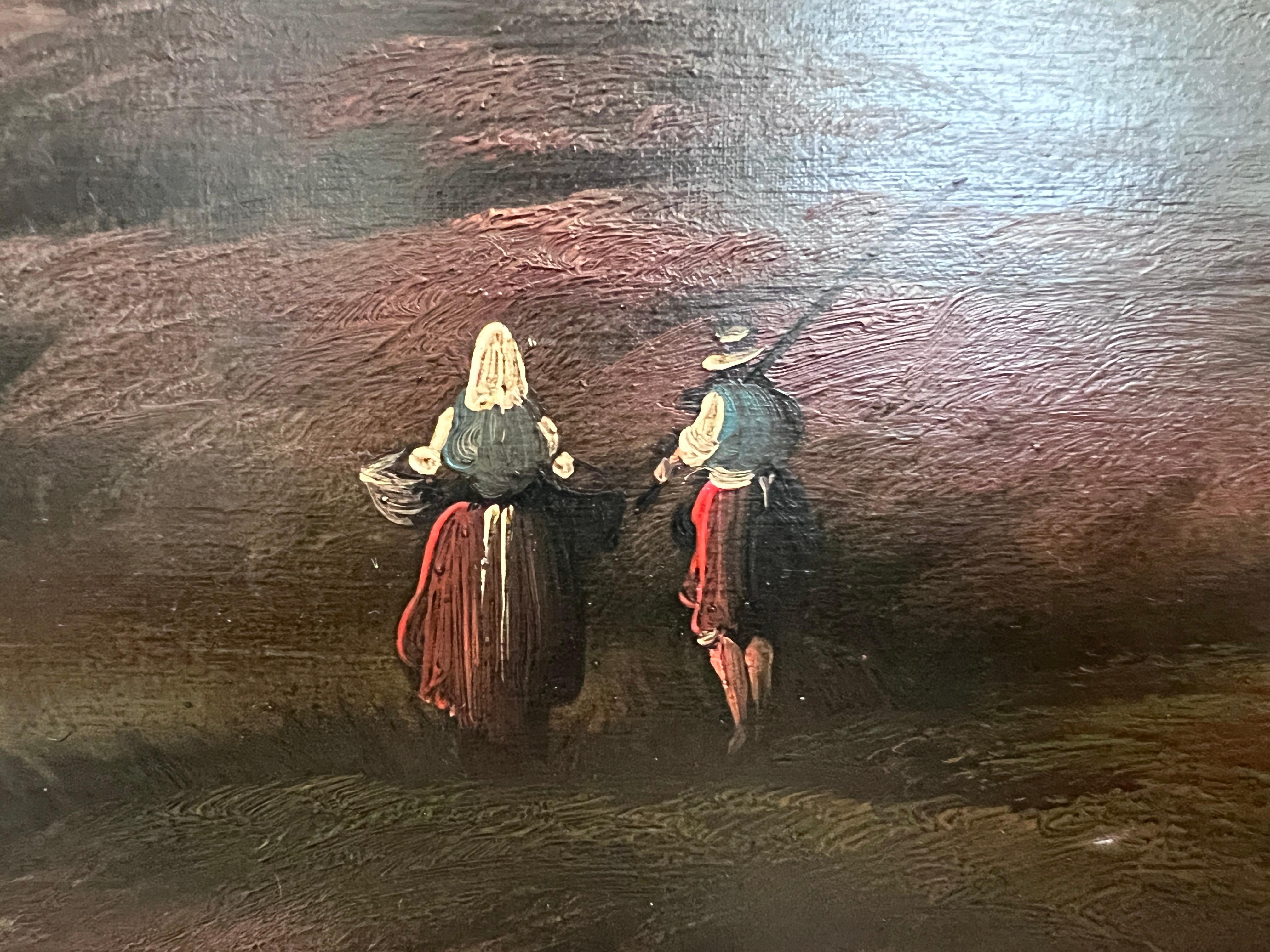 Antique Italian Landscape Oil Painting Signed Rastelli, Vintage Framed Art For Sale 11