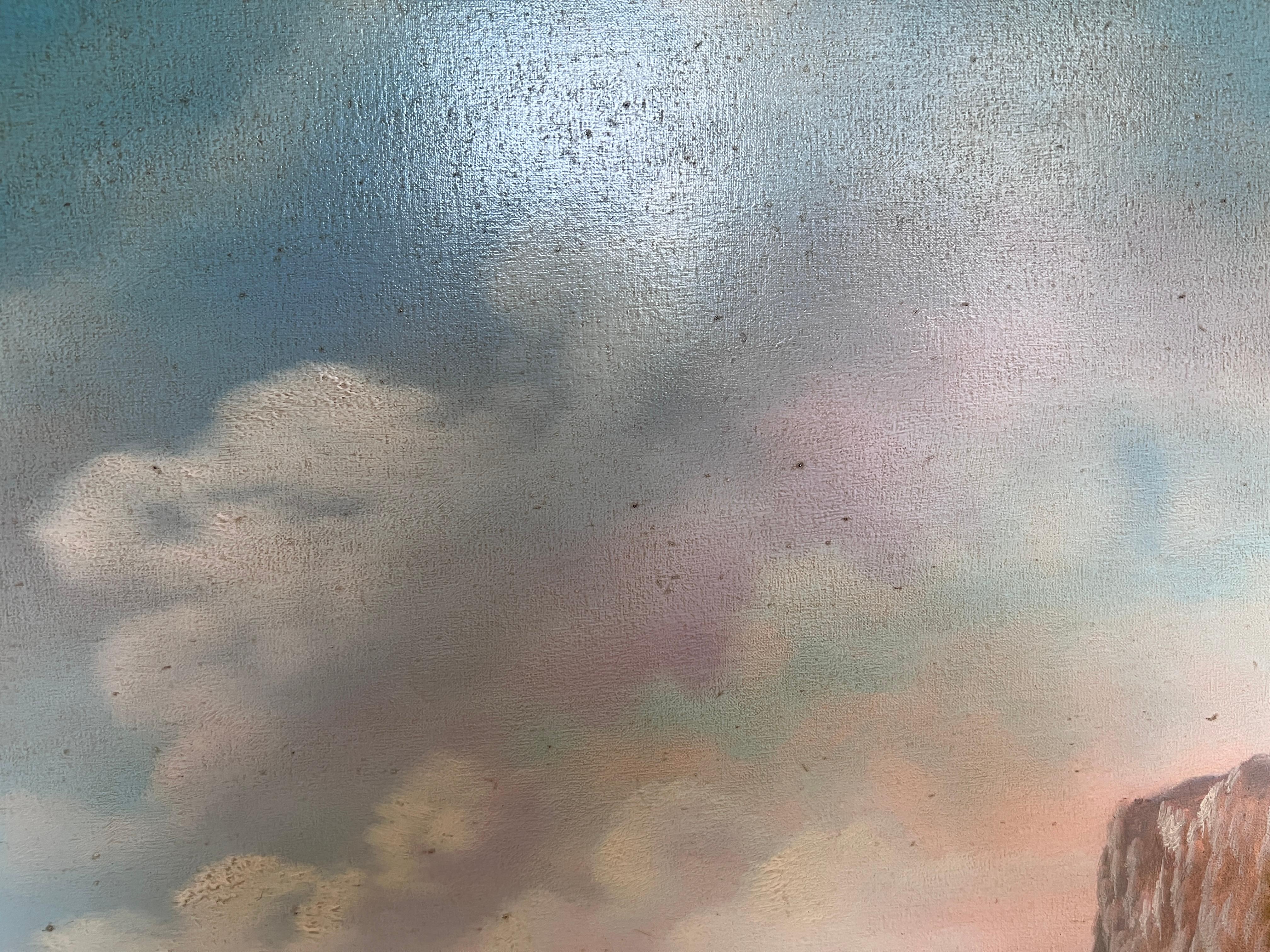 Antique Italian Landscape Oil Painting Signed Rastelli, Vintage Framed Art For Sale 8