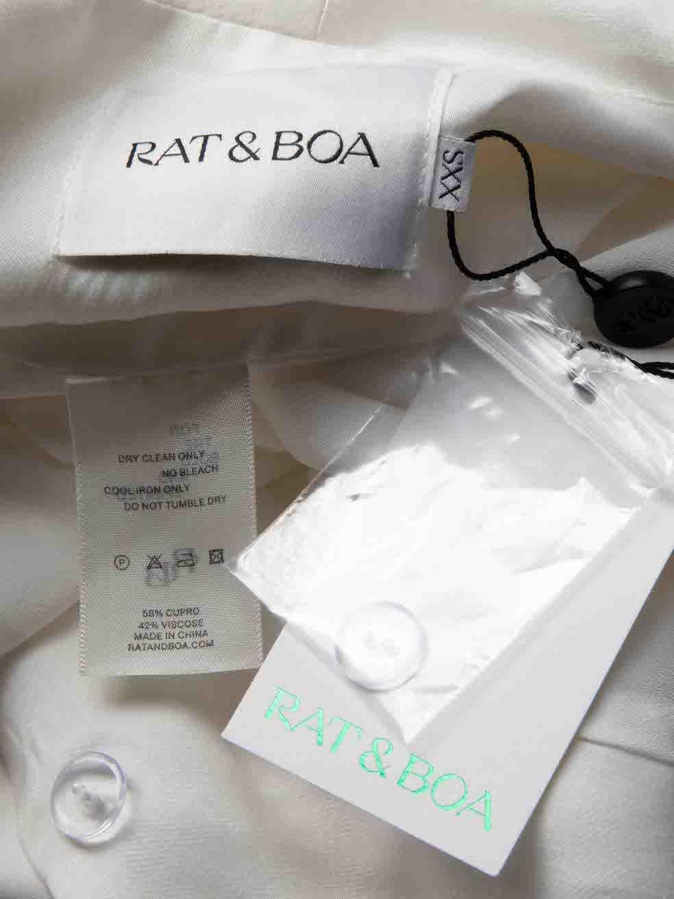Women's Rat & Boa White Knot Detail Suit Set Size XXS For Sale