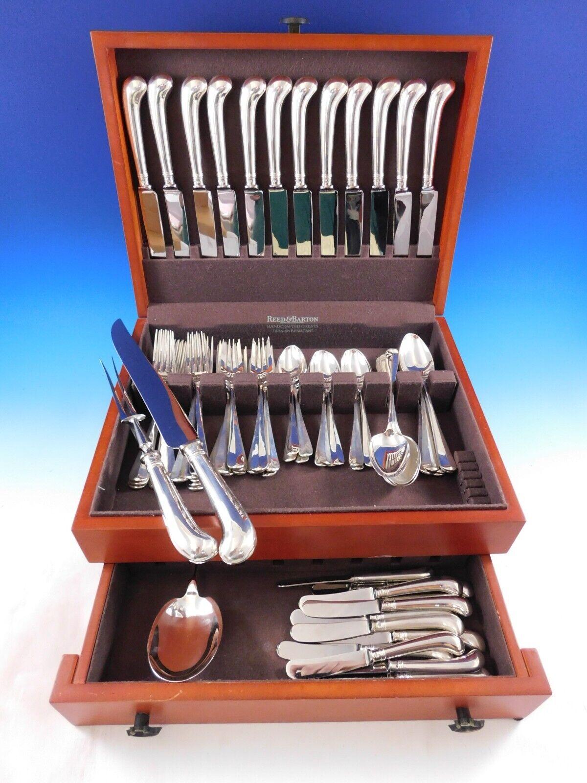 Incredible Dinner Size Rat Tail by Tiffany and Co. Sterling Silver Flatware set - 75 pieces. This set includes:

12 Dinner Knives with plain pistol grip handle, 9 3/4