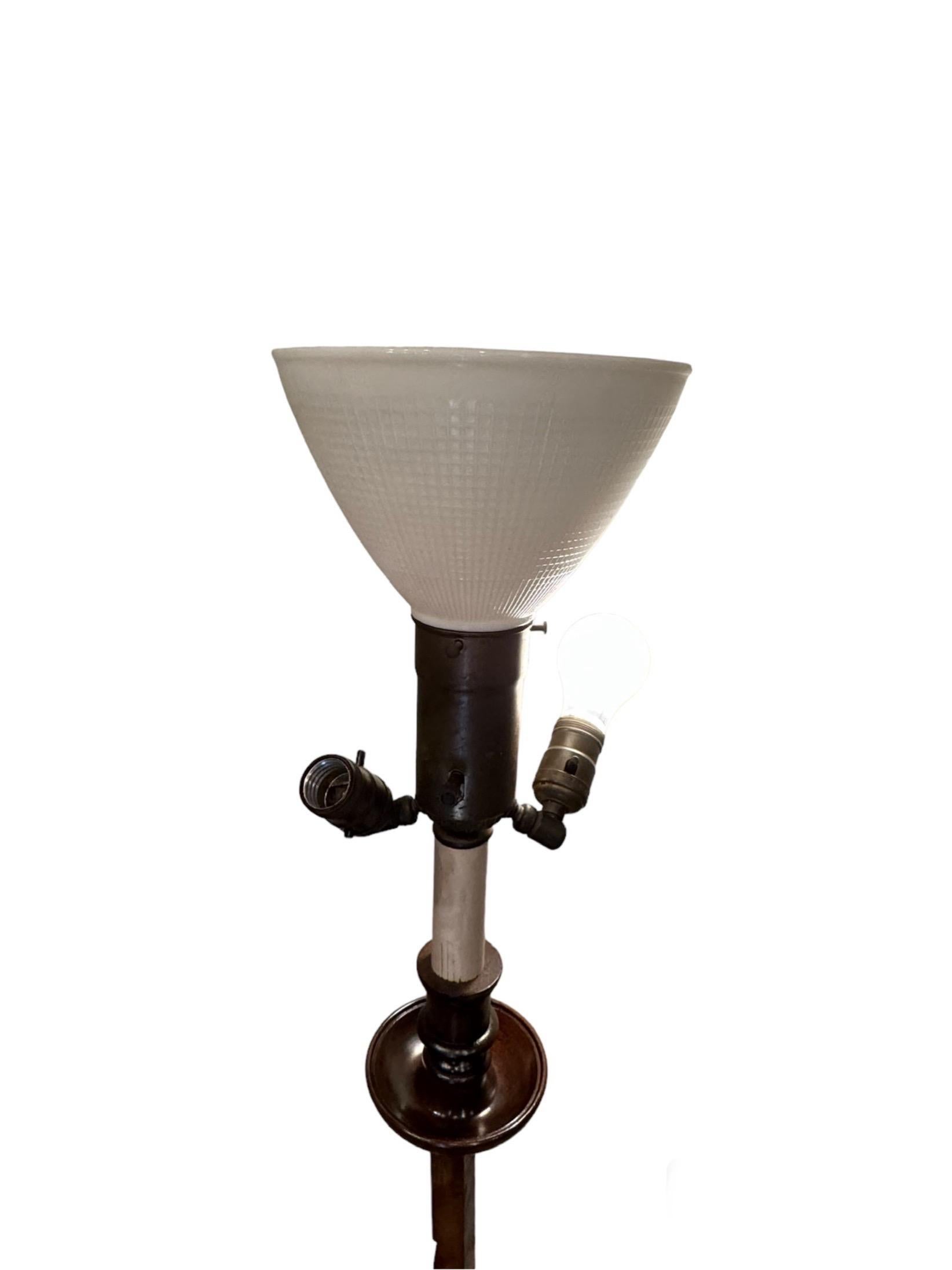 20th Century Ratcheting adjustable floor lamp