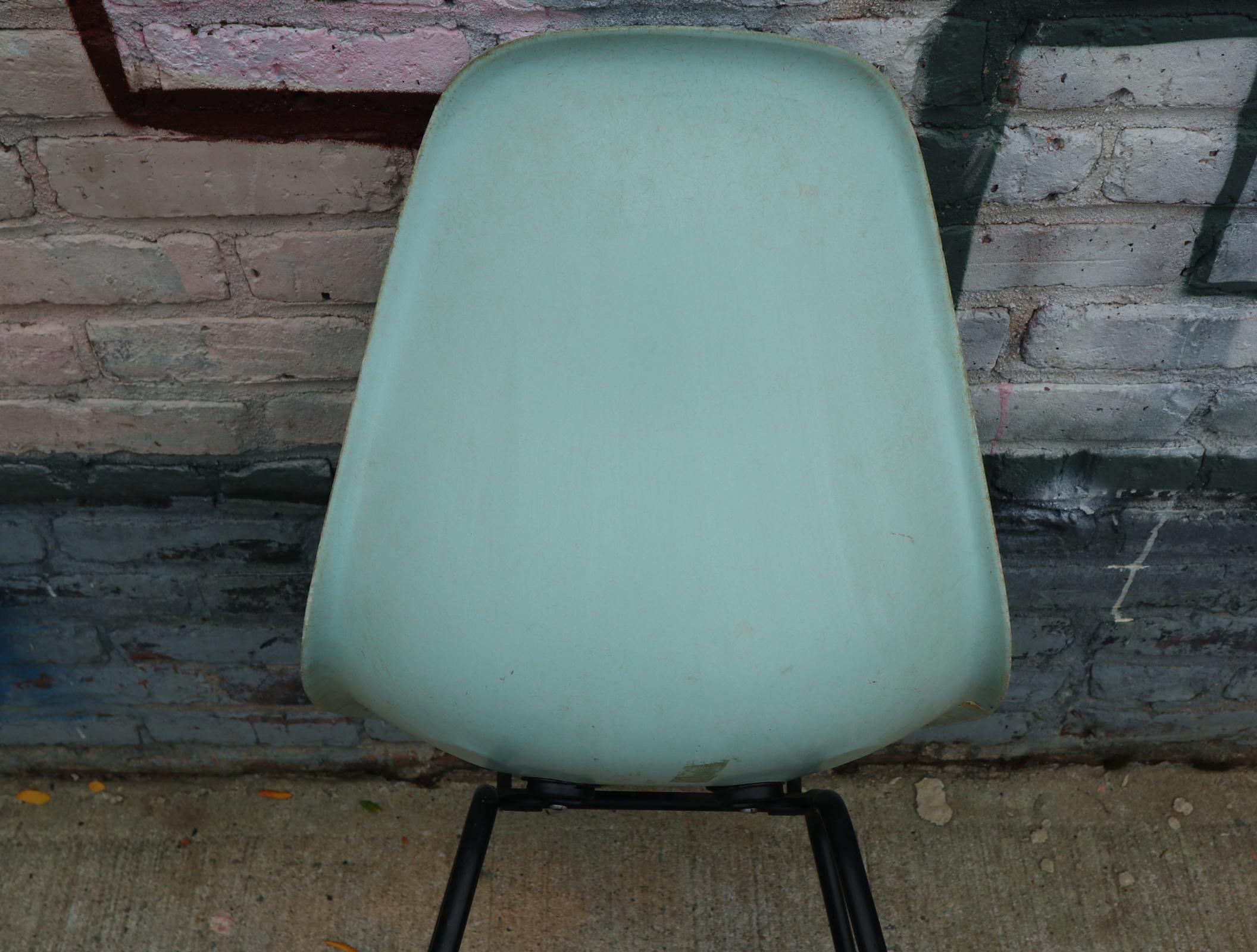 20th Century Rare Herman Miller Eames DSX Dining Chair in Robin’s Egg Blue