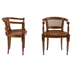 Rateau Pair of Oak Armchairs