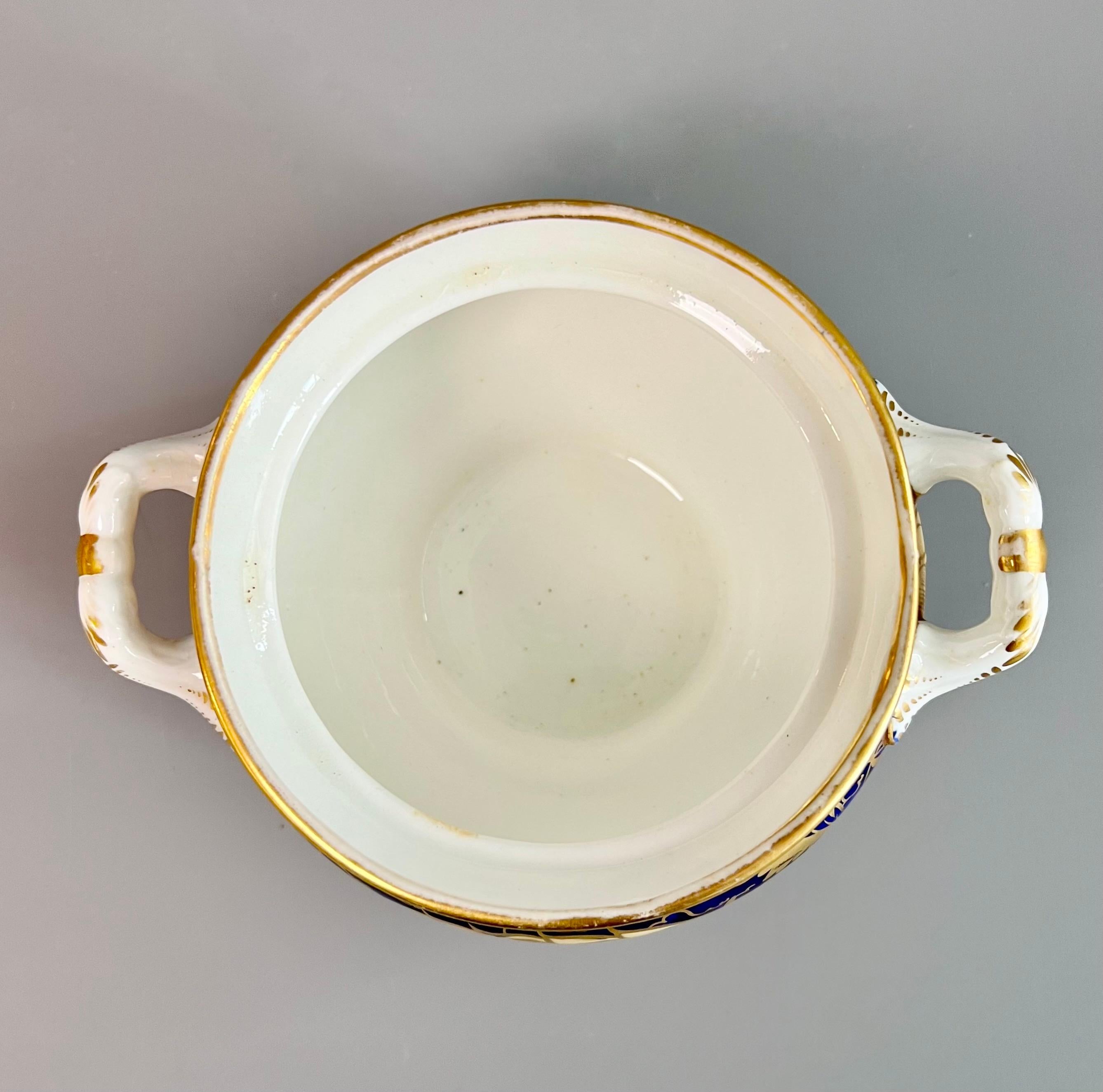Rathbone Porzellan Sucrier & Deckel, kobaltblauer vergoldeter Artichoke, „Blue V“, ca. 1825 im Angebot 7