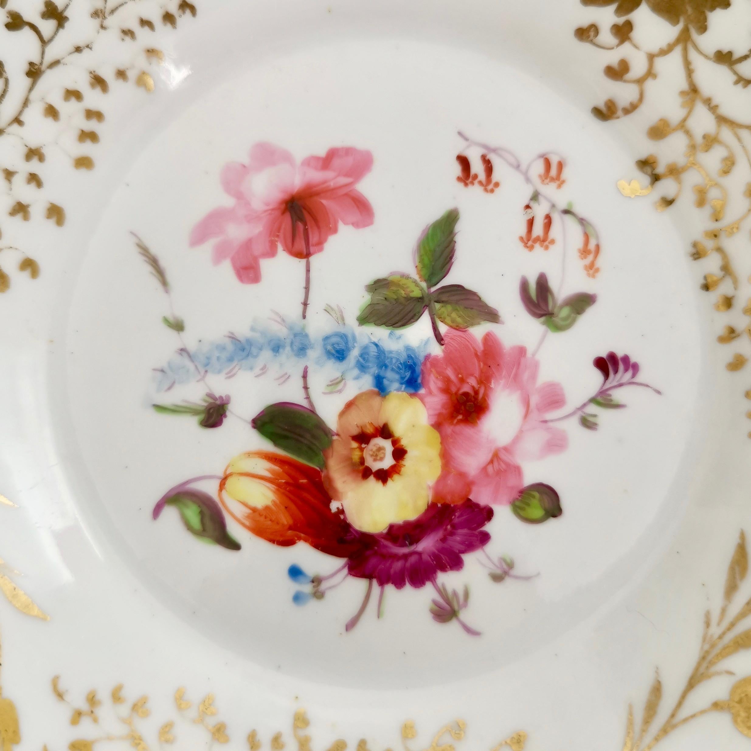 Rathbone Porcelain Teacup, Cobalt Blue with Flowers, Regency circa 1815 3