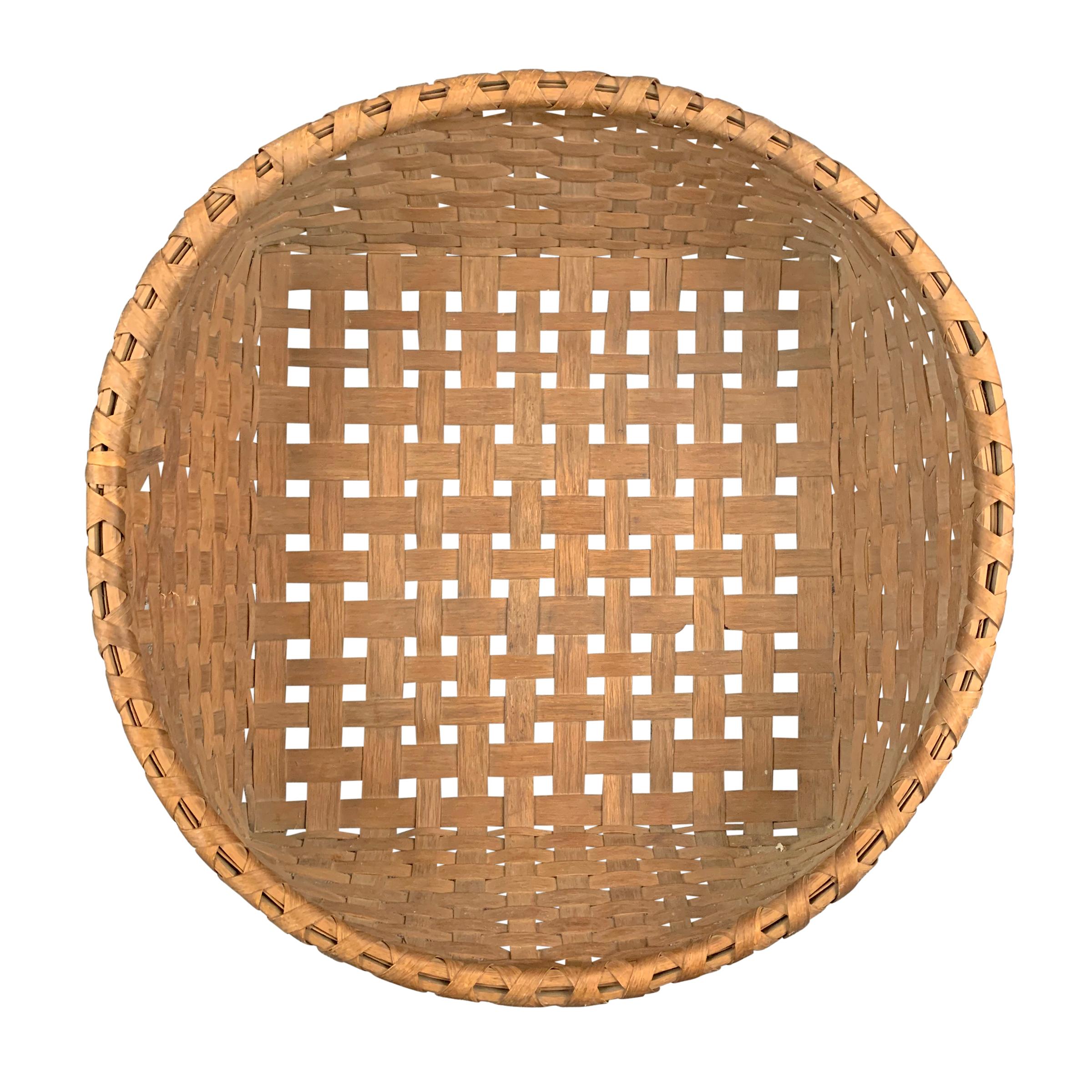 Rather Large 19th Century Split Oak Basket 1