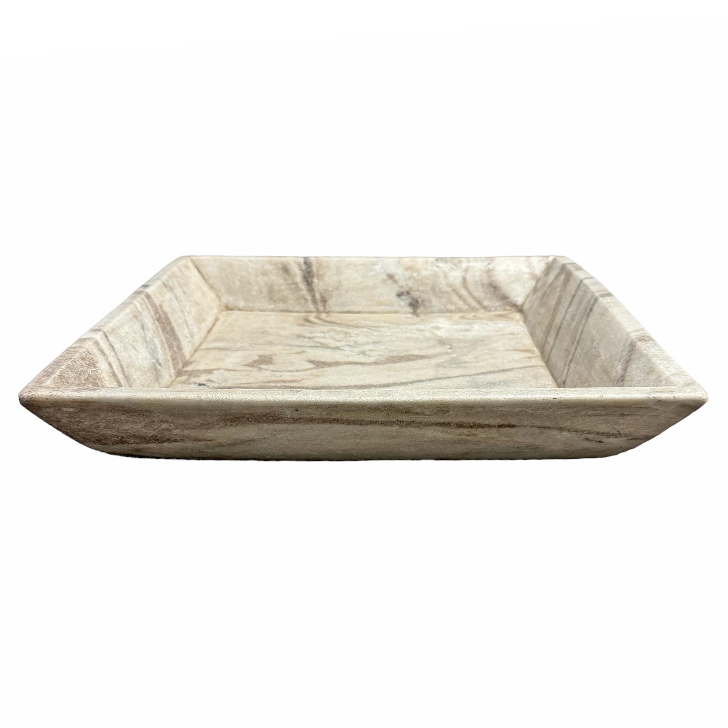 Unknown Rather Large Carved Marble Tray For Sale
