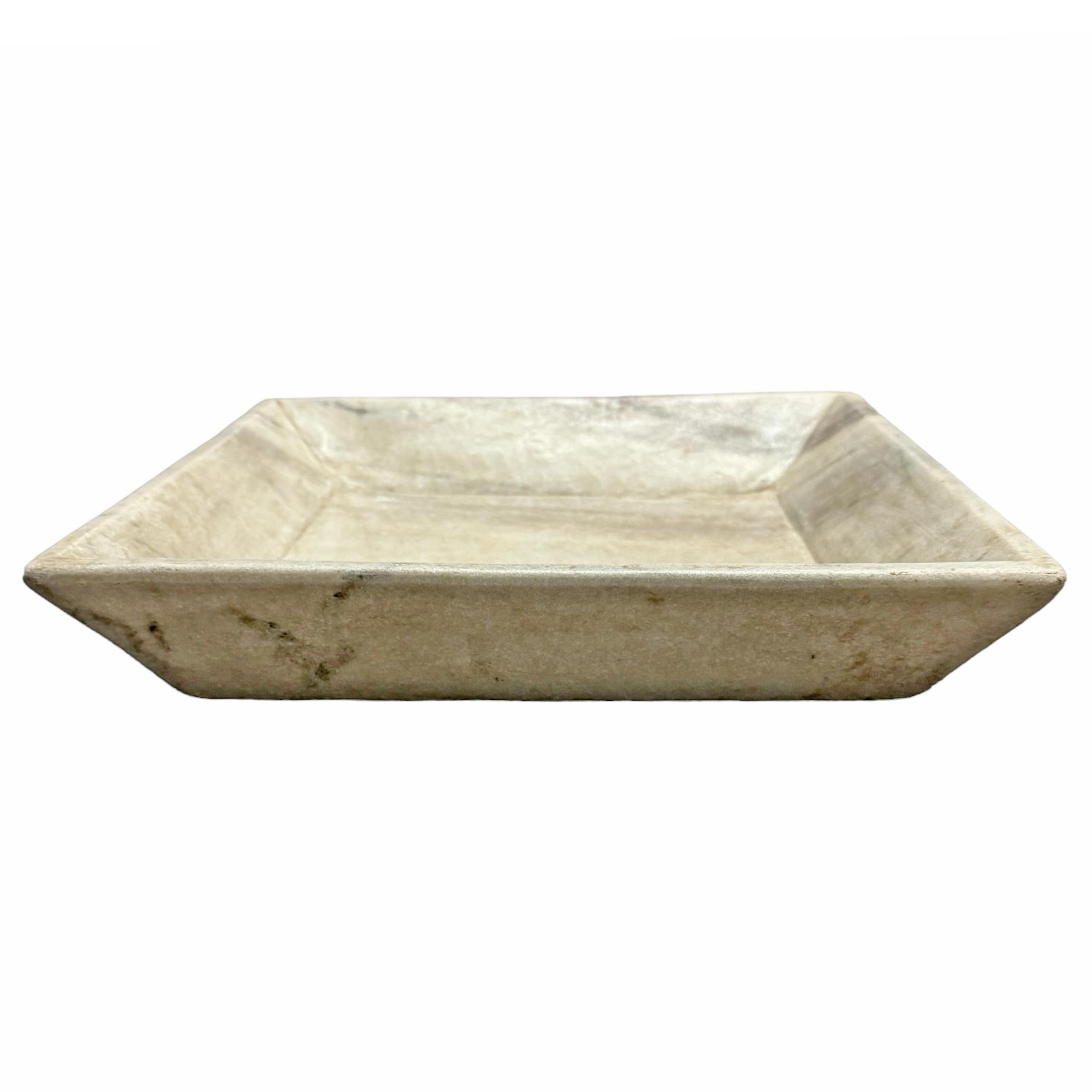 Unknown Rather Large Carved Marble Tray For Sale