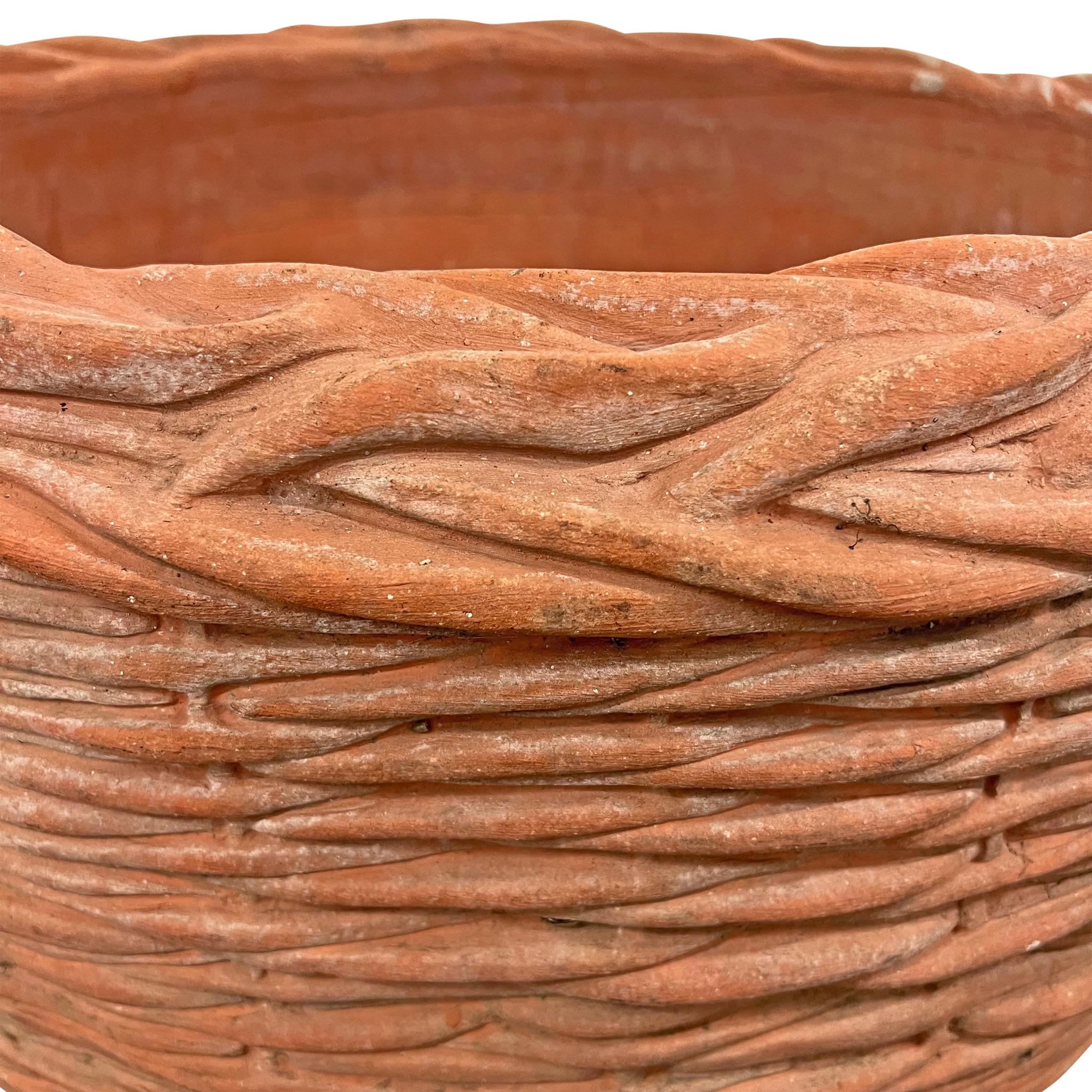 Rather Large Vintage Italian Terracotta Basket-Form Pot 6
