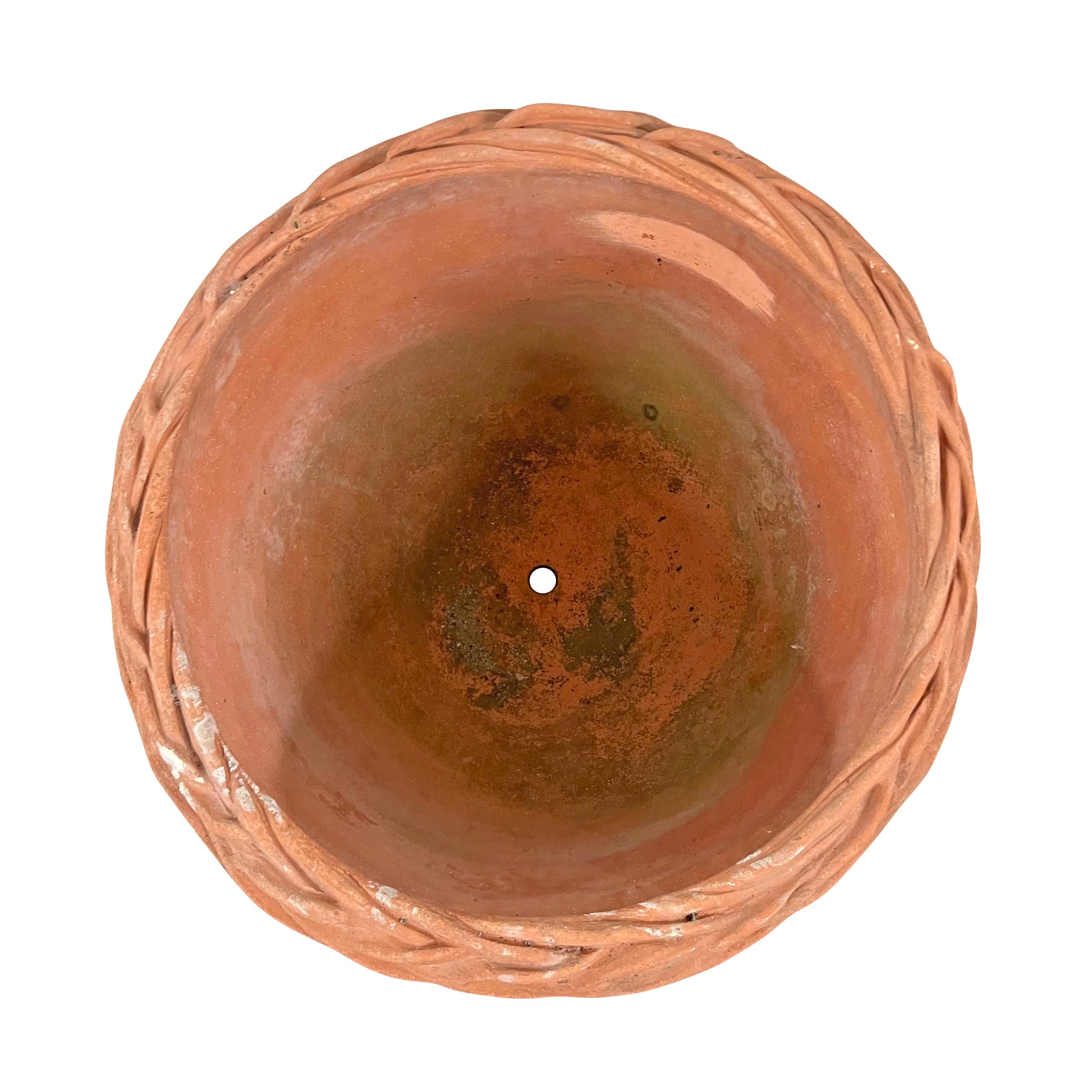 Rather Large Vintage Italian Terracotta Basket-Form Pot 5
