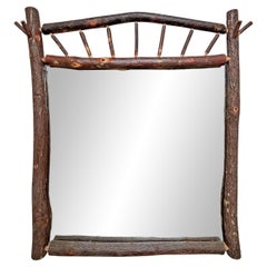 Rather Large Vintage Old Hickory Framed Mirror