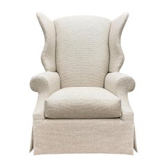 Rather Large Wingchair with Linen Upholstery