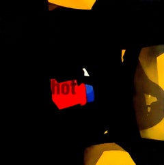 Hot Hot, Acryl auf Leinwand, Schwarz, Rot, Gelb von Contemporary Artist „In Stock““
