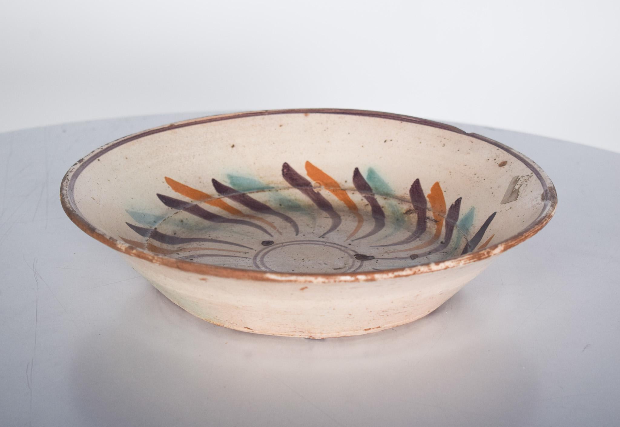 19th Century “Ratinho” Bowl in Portuguese Earthenware from Coimbra For Sale