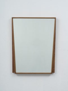 Rationalist Architectural Italian Wooden Wall Mirror 1940s