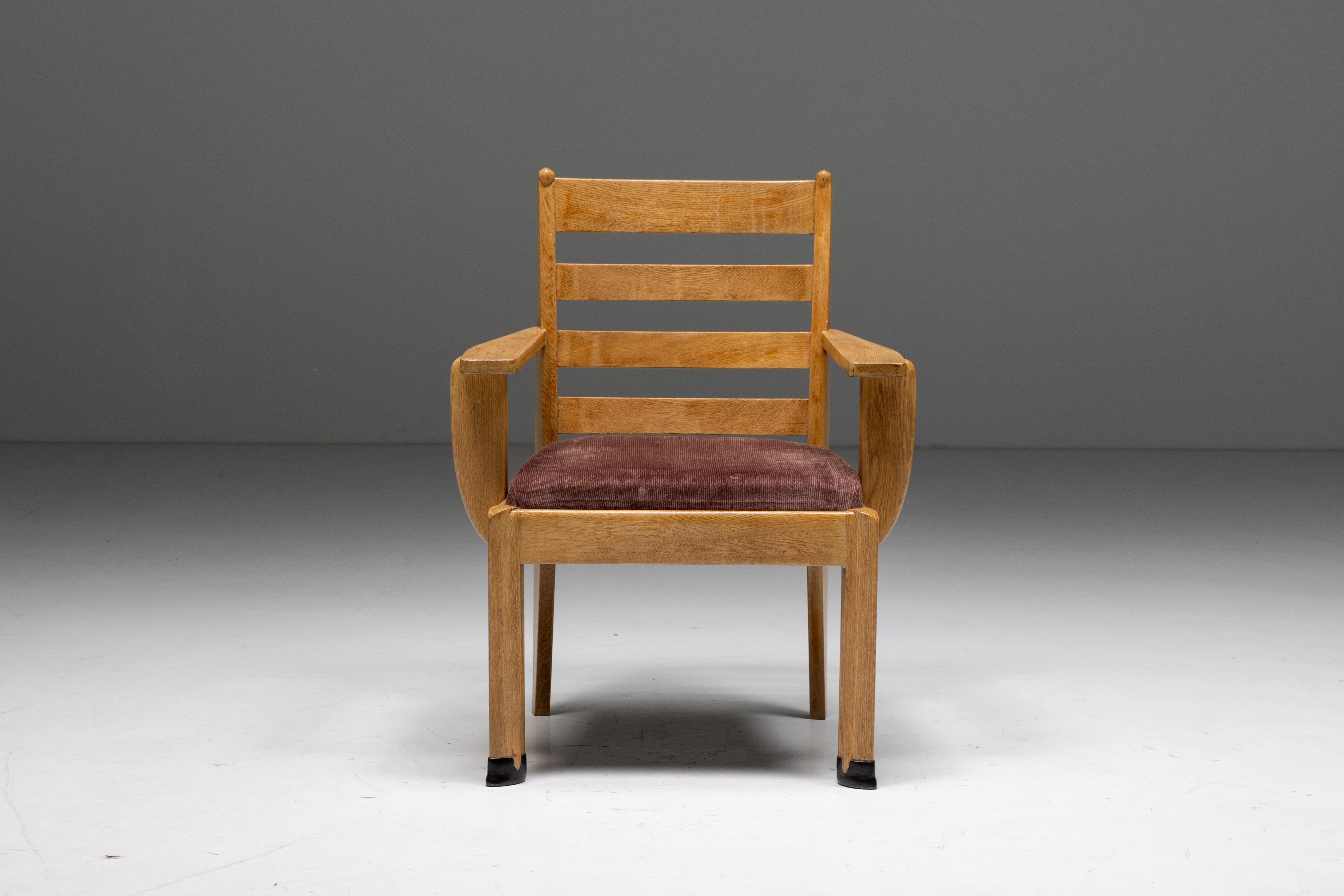 Rationalistische Sessel aus Eiche, Holland, 1920er Jahre (Ebonisiert) im Angebot