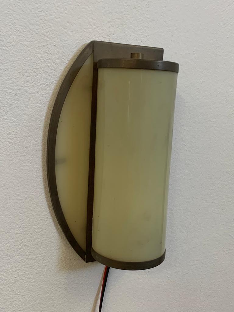 Rationalist Brass and Glass Ship Sconce, 1920s For Sale 2