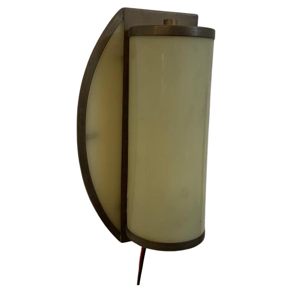 Rationalist Brass and Glass Ship Sconce, 1920s For Sale