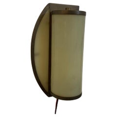 Antique Rationalist Brass and Glass Ship Sconce, 1920s