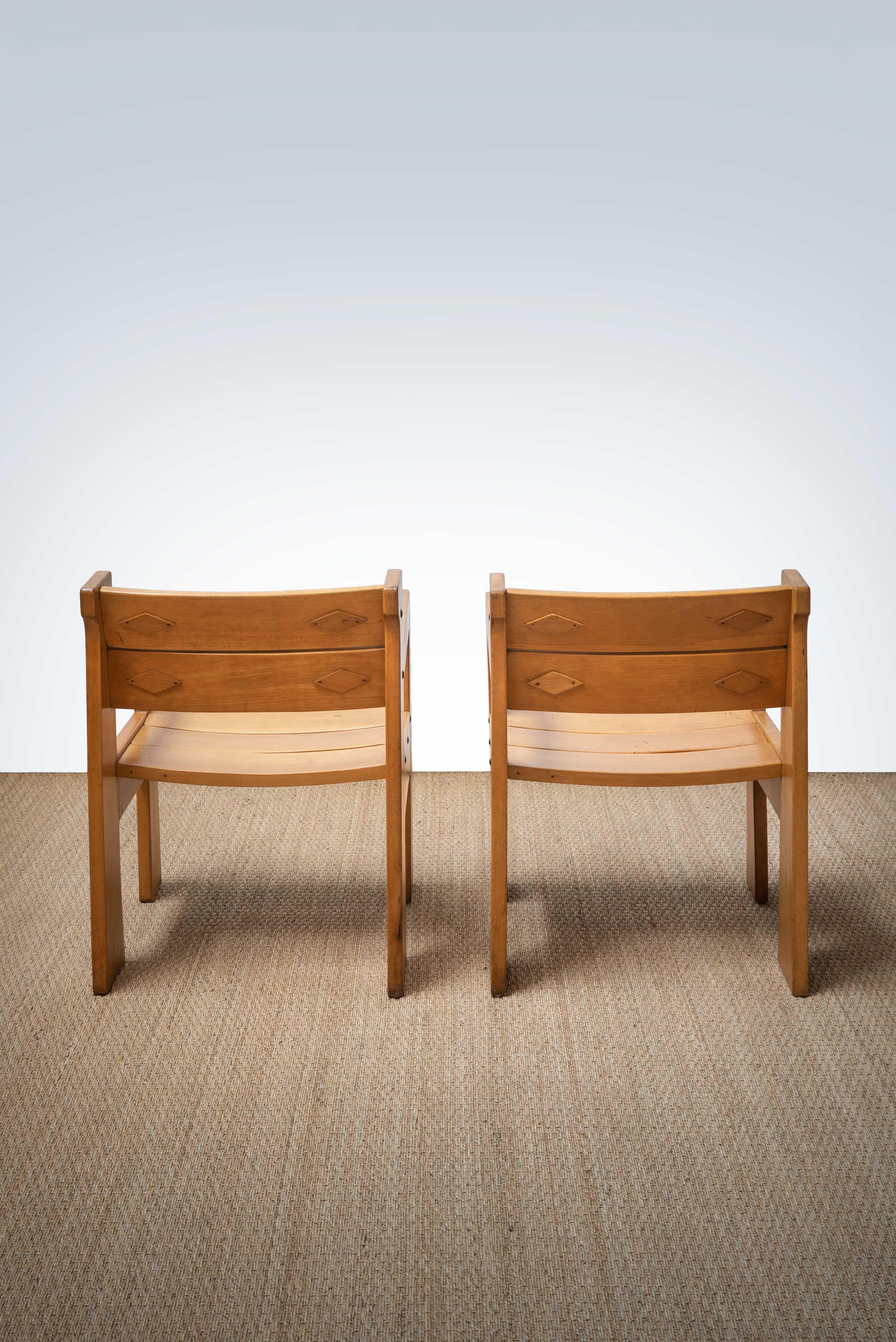 Rationalist Czech Beechwood Armchairs In Good Condition For Sale In West Hollywood, CA