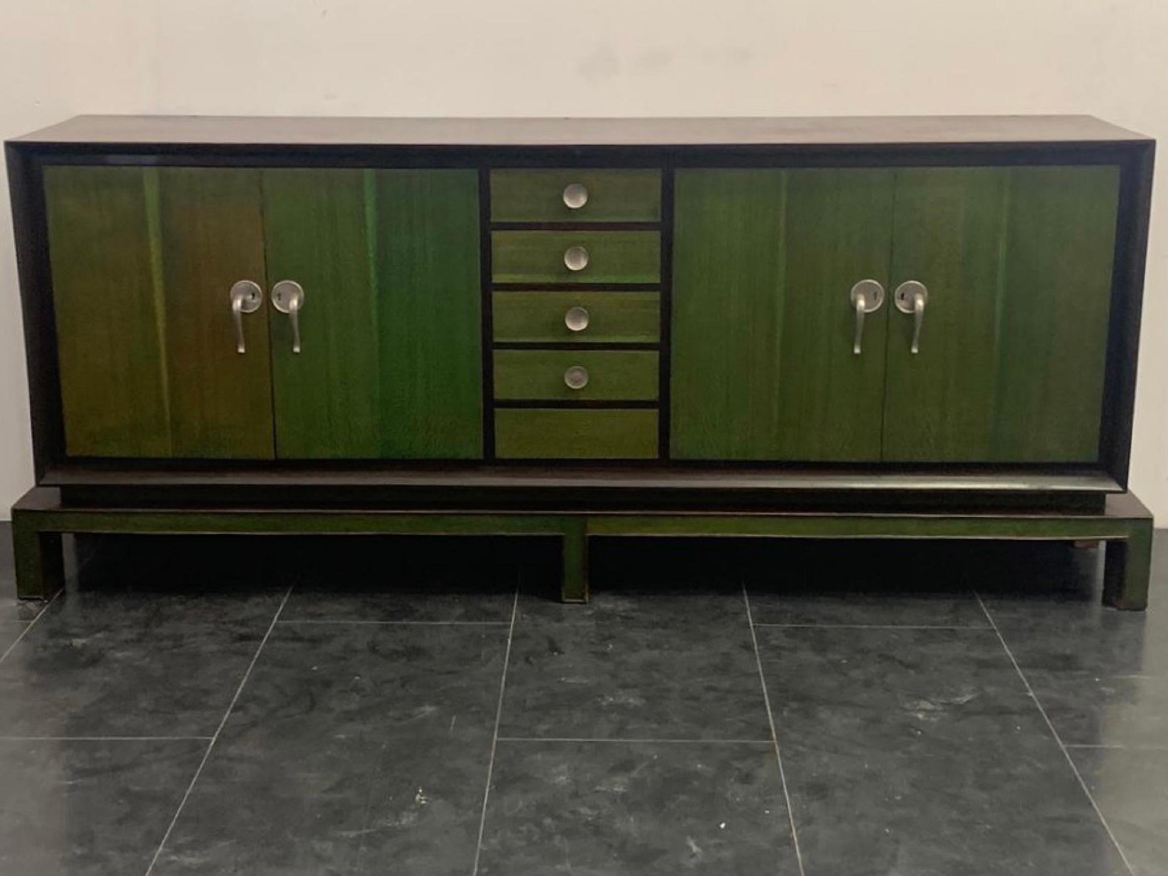 Ensemble de salle à manger Art Deco en palissandre et érable vert, ensemble de 9 pièces en vente 1
