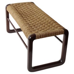 Rationalist Italian 1940s Wood and Rope Bench