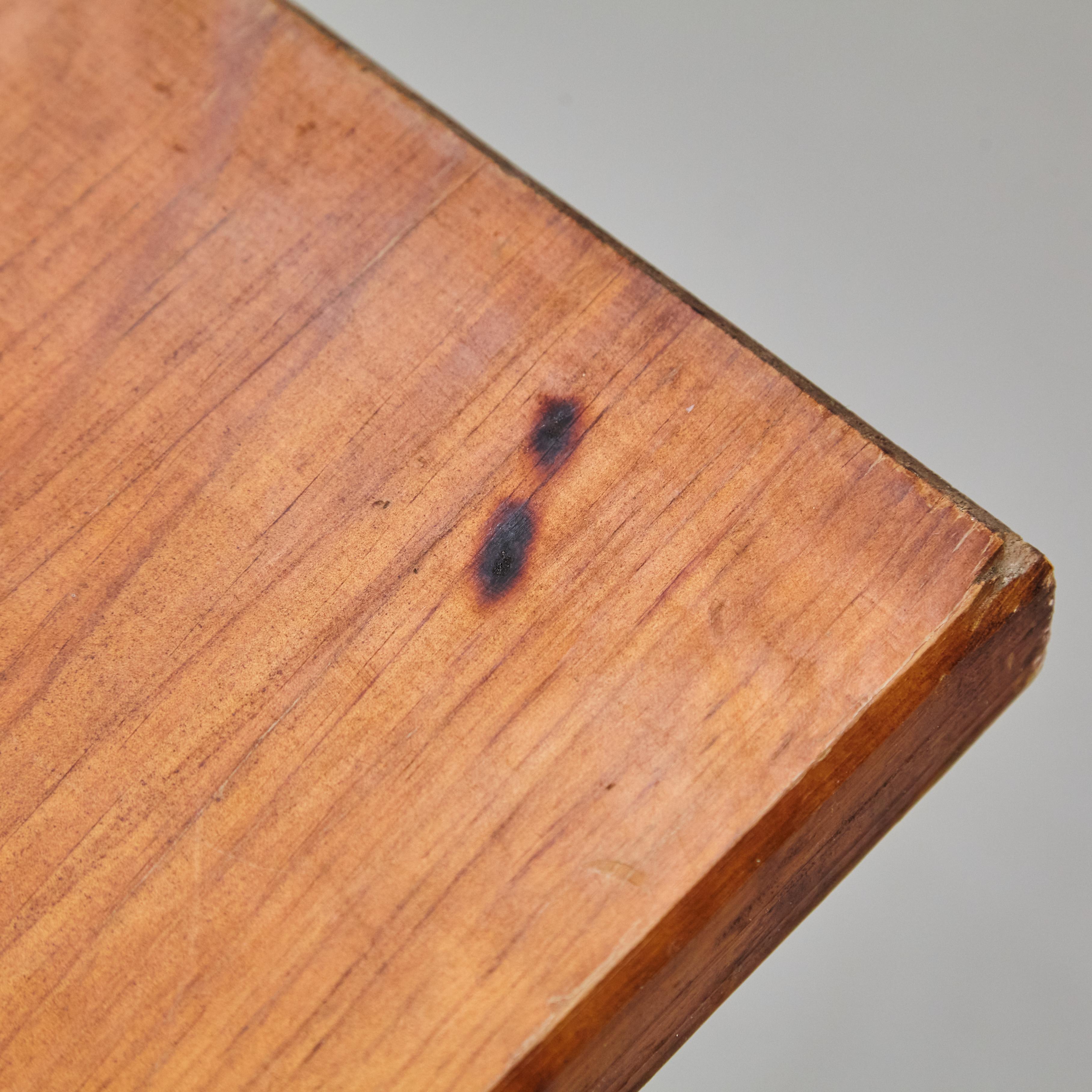 Rationalist Mid-Century Modern French Wood Bench, circa 1960 4