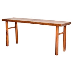 Rationalist Mid-Century Modern French Wood Bench, circa 1960