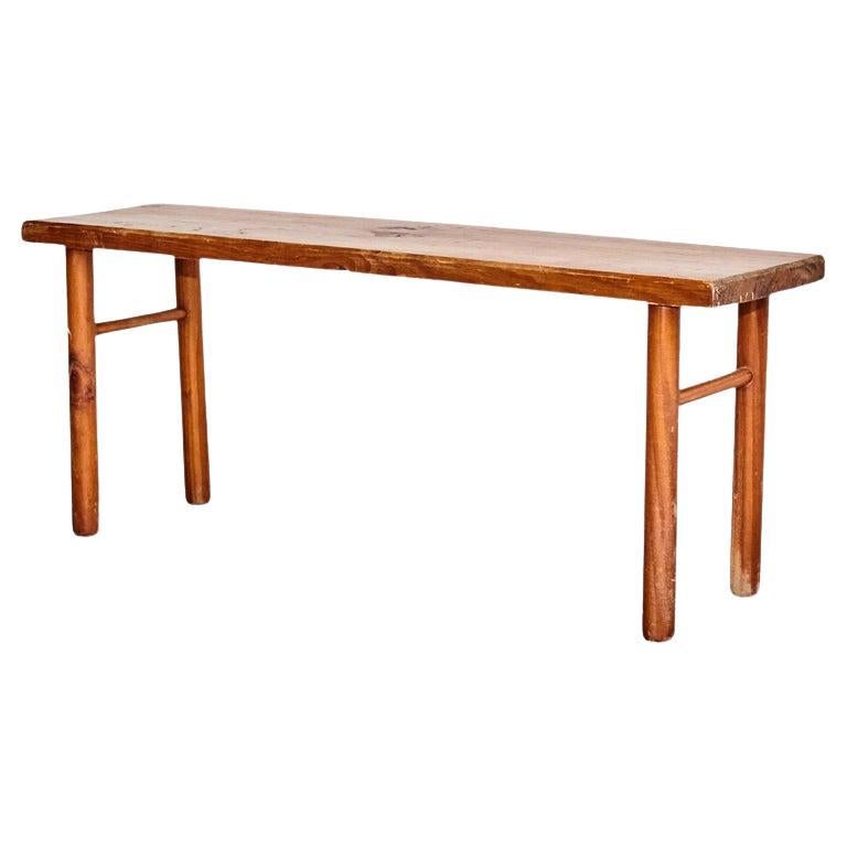 Rationalist Mid-Century Modern French Wood Bench, circa 1960