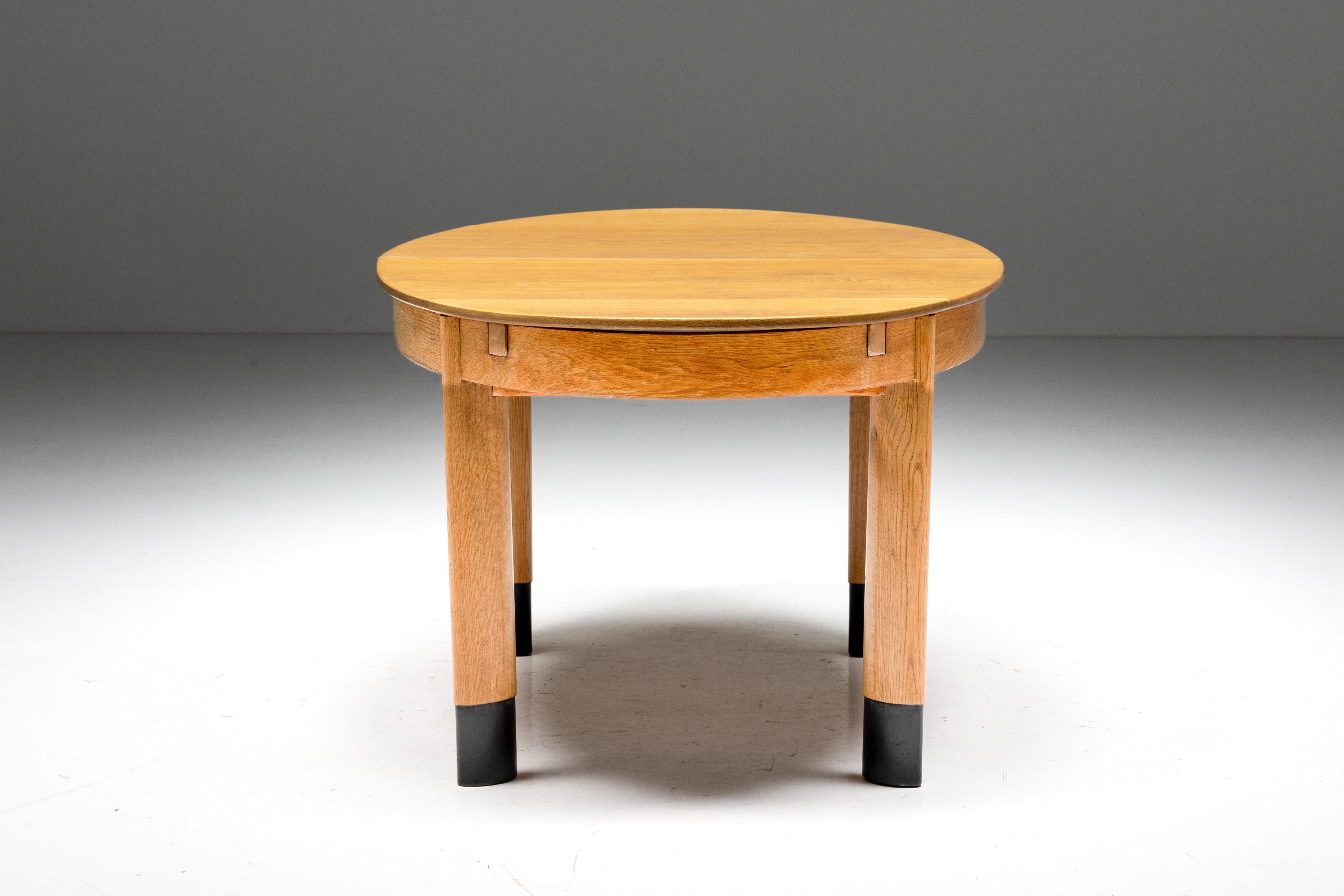 Modern Rationalist Oval Dining Table in Oak, Holland, 1920s For Sale