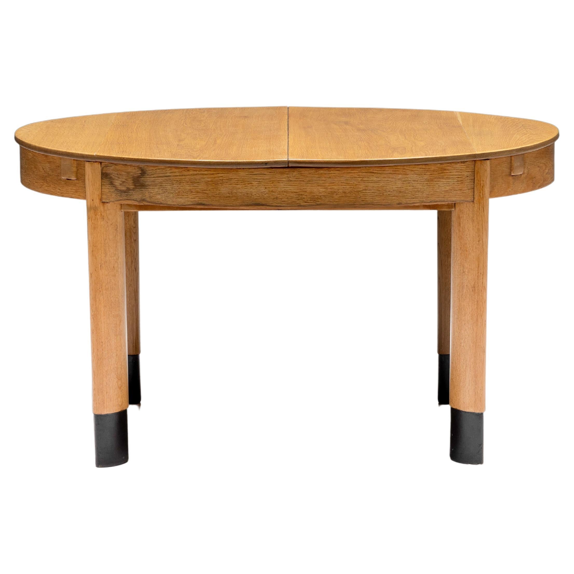 Rationalist Oval Dining Table in Oak, Holland, 1920s For Sale
