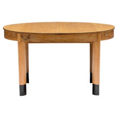 Antique Rationalist Oval Dining Table in Oak, Holland, 1920s