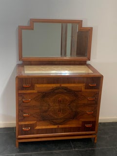 Rationalist Style Chest of Drawers with Mirror, 1930s, Set of 2