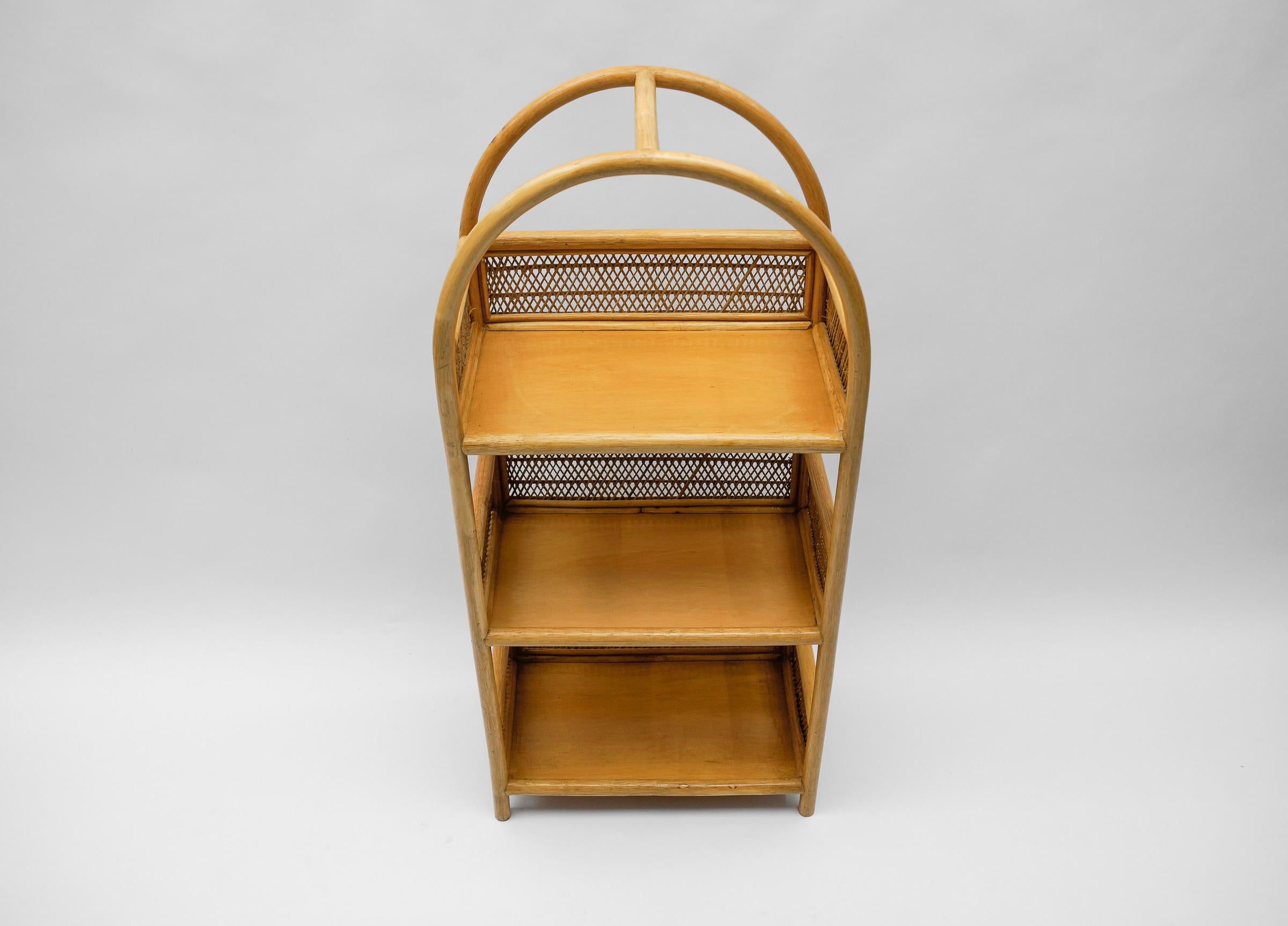 Bamboo Ratta Shelf, Italy 1960s For Sale