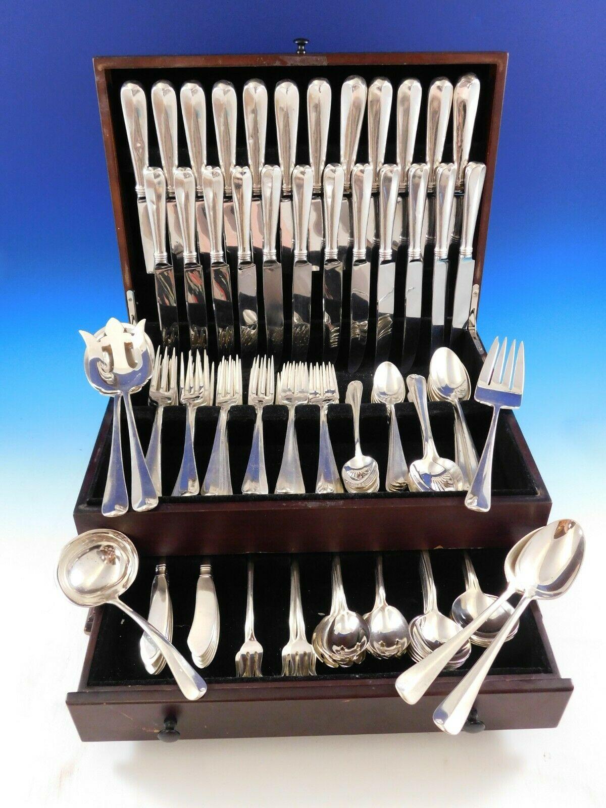 Monumental Rattail antique by Dominick and Haff sterling silver flatware set - 138 pieces. This set includes:
 
12 dinner size knives, 9 7/8