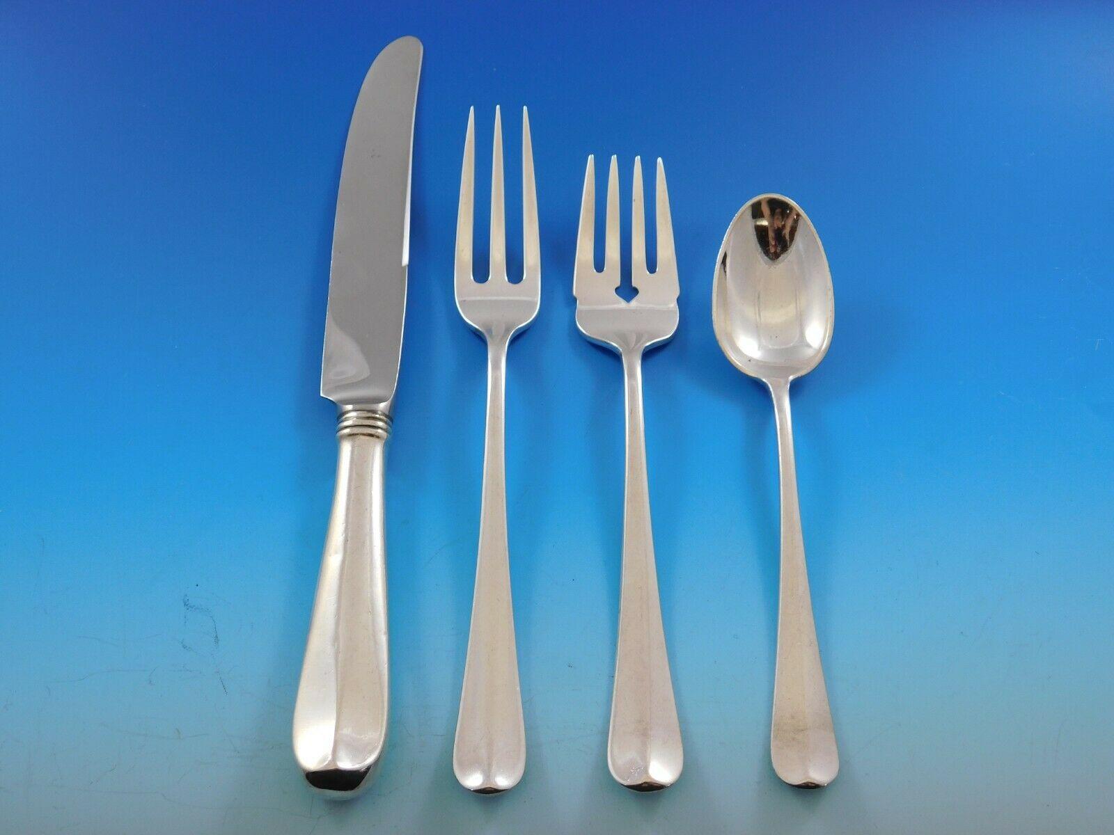 Rattail Antique by Dominick & Haff Sterling Silver Dinner Flatware Set Service In Excellent Condition For Sale In Big Bend, WI