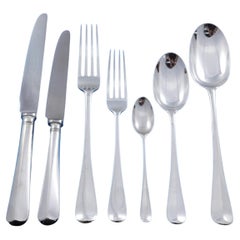 Juego de cubiertos «Rattail» de CJ Vander, en plata de ley, para 12 comensales, 85 piezas