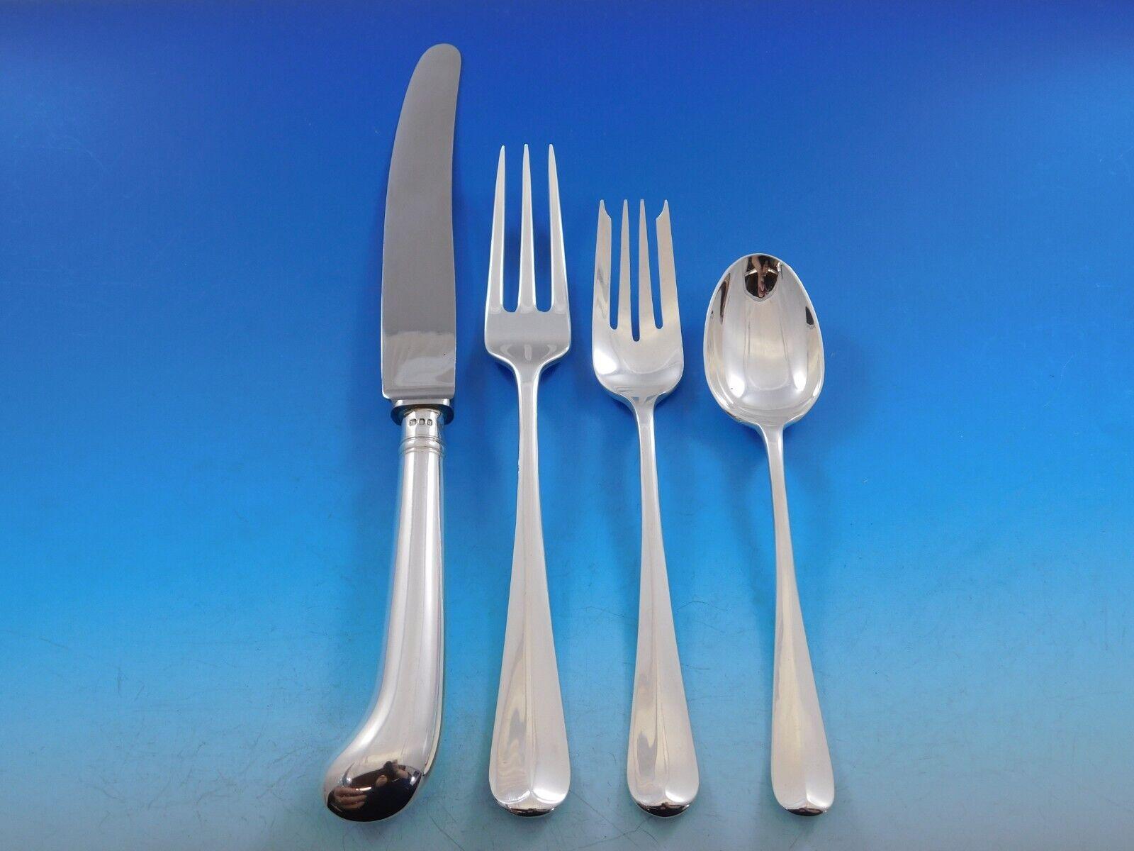 Monumental dinner and luncheon size Rattail by Tiffany & Co. sterling silver flatware set, 141 pieces. This set includes:

12 Dinner Size Knives, pistol grip, 9 7/8