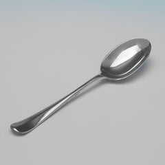 Rattail Pattern Antique Sterling Silver Tea Spoons & Sugar Tongs Sheffield, 1919