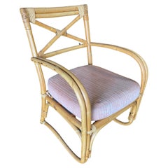 Rattan 2-Strand X-Back Lounge Chair with Streamline Speed Arms
