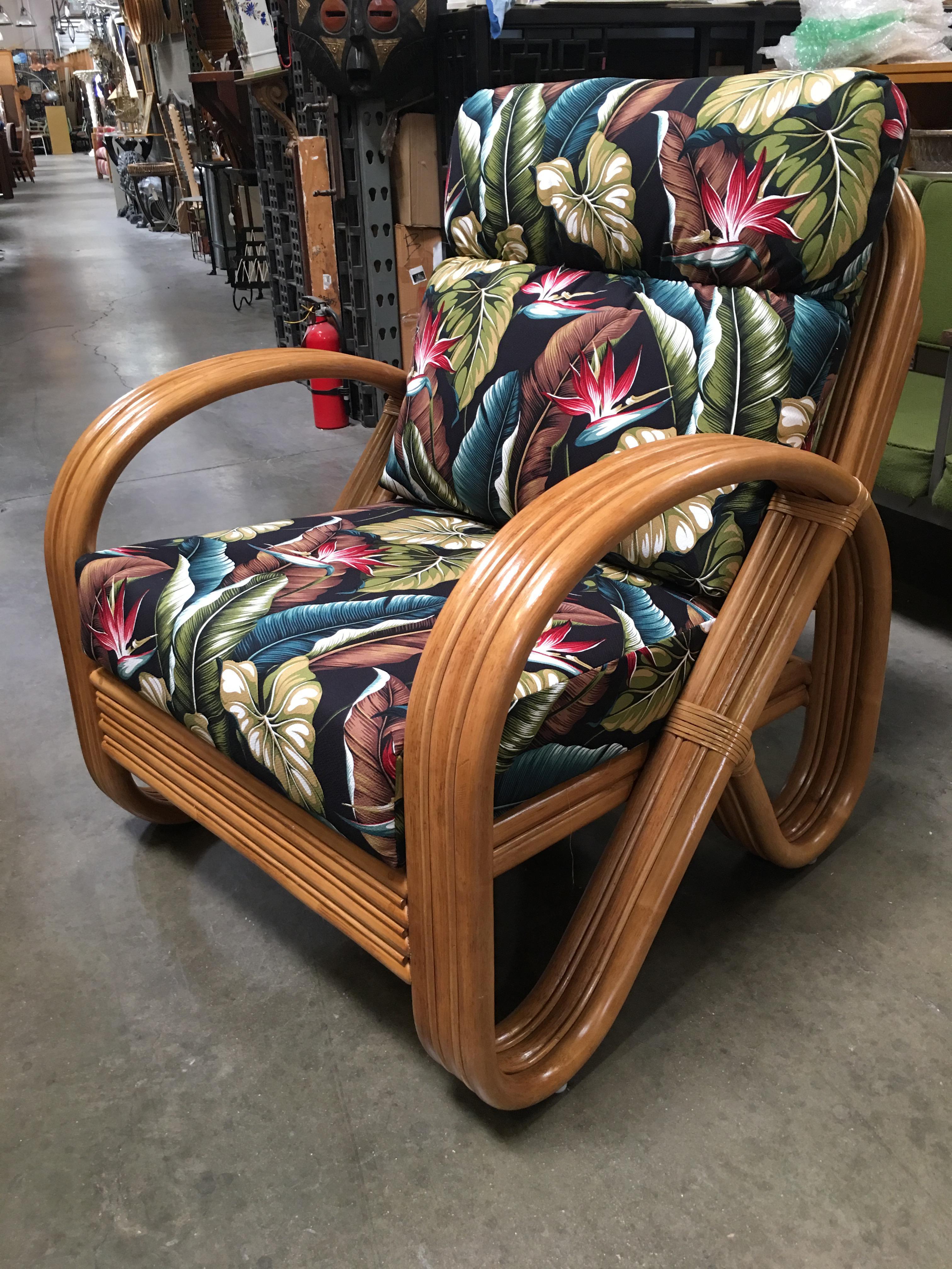Rattan 3/4 Pretzel Lounge Chair In New Condition In Van Nuys, CA
