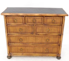 Rattan 7 Drawer Bachelor Chest of Drawers by Baker