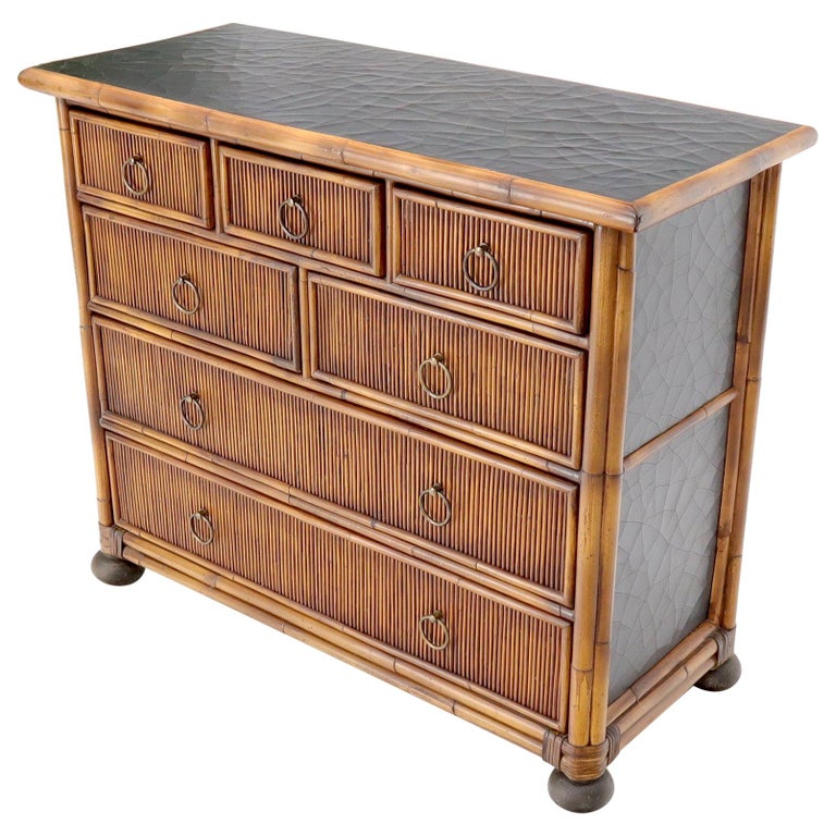 Rattan 7 Drawer Bachelor Chest of Drawers by Baker For Sale at 1stDibs | 7  drawers chest, modern rattan dresser